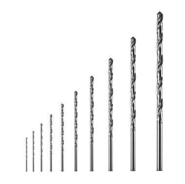 Gerçekçi detaylı metalik matkap uçları ile ayarlanmış. 3 Boyutlu Hazırlama