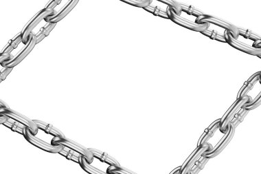 Background with silver metal chain. Tool metal chain. 3D render