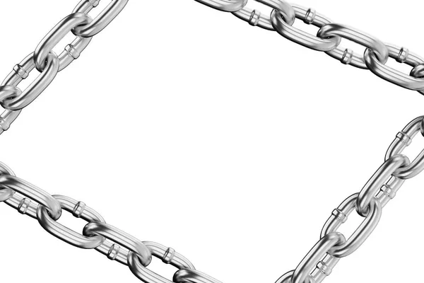 Background with silver metal chain. Tool metal chain. 3D render — ストック写真