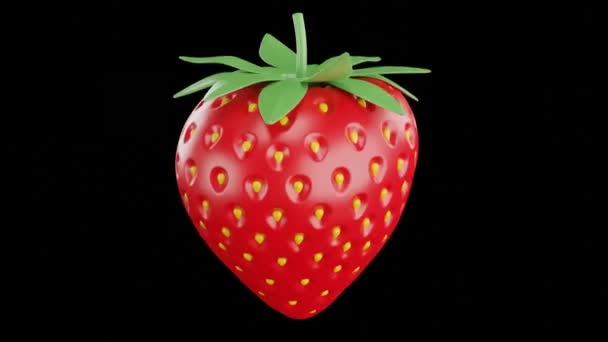 Strawberry isolated. Strawberries isolate. Whole strawberry on white. Strawberries isolate. Full depth of field. With clipping path. 3d render — Video Stock