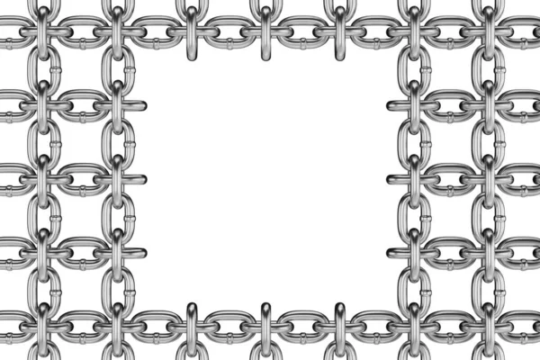 Background with silver metal chain. Tool metal chain. 3D render — 图库照片