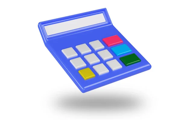 Flache Rechner Illustration Mit Schatten Taschenrechner Auf Weißem Hintergrund Darstellung — Stockfoto