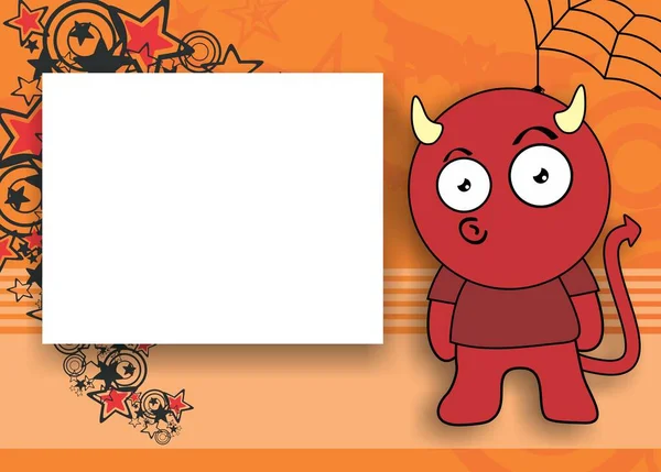Halloween Pozadí Démon Znak Karikatura Ilustrace — Stock fotografie