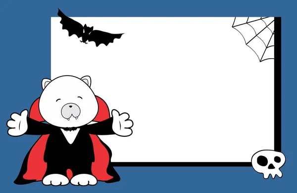 背景北极熊人物形象卡通画 — 图库照片