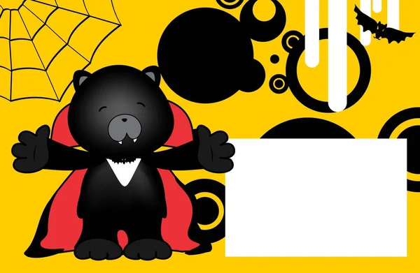 Halloween Fundo Pantera Personagem Desenho Animado Ilustração — Fotografia de Stock