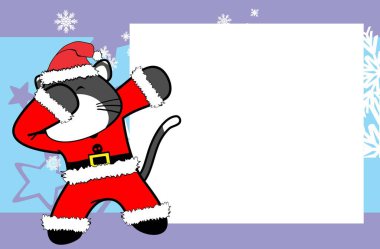 Kedi çocuk pozu, Noel Baba, karikatür arkaplan resmi, vektör biçiminde düzenlenmesi çok kolay. 