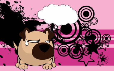 komik pug dog karakteri çizgi film topu biçimi arkaplanı vektör biçiminde