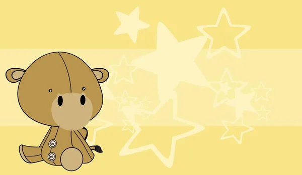 Bambino Kawaii Giocattolo Cammello Personaggio Cartone Animato Sfondo Formato Vettoriale — Vettoriale Stock