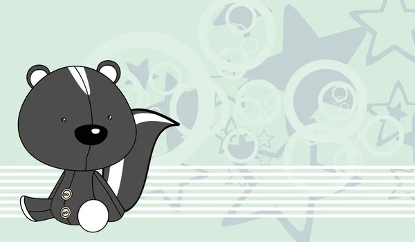 Bebé Kawaii Juguete Skunk Personaje Dibujos Animados Fondo Formato Vectorial — Archivo Imágenes Vectoriales