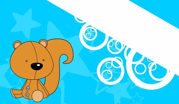 Baby Kawaii Speelgoed Eekhoorn Karakter Cartoon Achtergrond Vector Formaat — Stockvector
