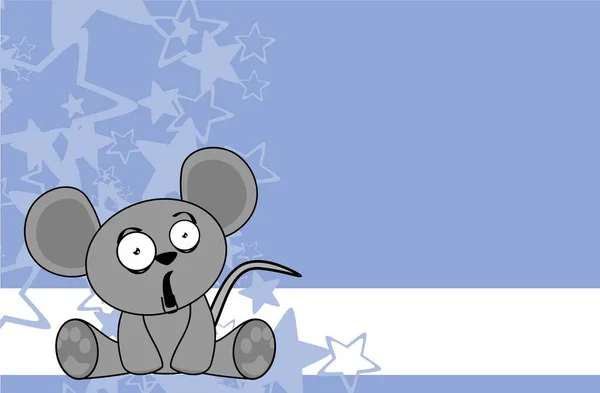 Bebé Ratón Personaje Dibujos Animados Sentado Fondo Ilustración Formato Vectorial — Vector de stock