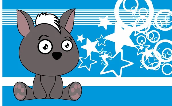 Little Baby Mexican Xoloitzcuintle Dog Character Cartoon Sitting Background Illustration — Stock vektor