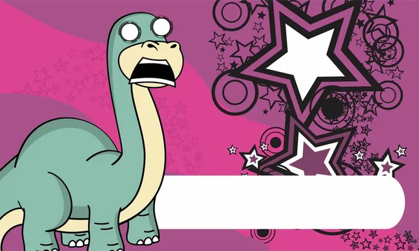Engraçado Dinossauro Personagem Desenho Animado Expressão Fundo Ilustração Formato Vetor — Vetor de Stock