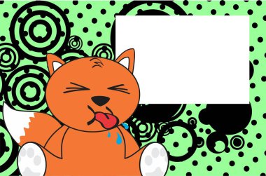 tatlı yavru tilki ifadeleri vektör biçiminde çizgi film arkaplanı 