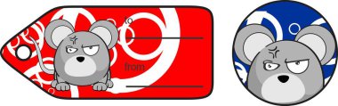 şirin fare topu ifade çizgi film hediye kartı vektör biçiminde