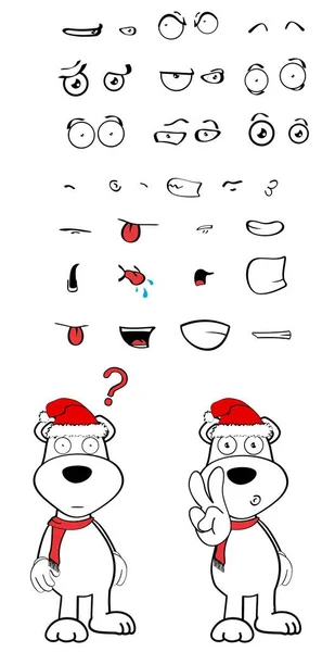 Teddy Polar Oso Emociones Dibujos Animados Establecidos Formato Vectorial Muy — Vector de stock