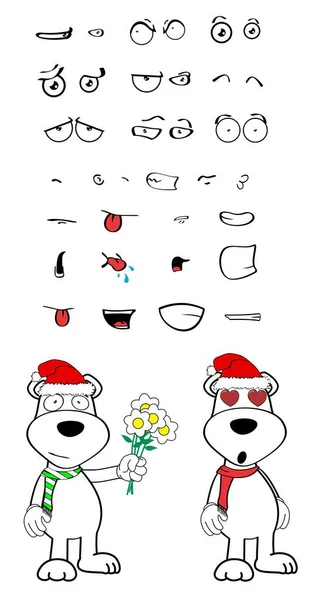 Teddy Polar Oso Emociones Dibujos Animados Establecidos Formato Vectorial Muy — Vector de stock