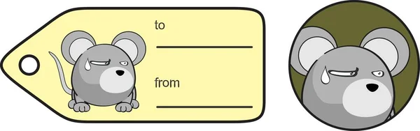 Lindo Ratón Bola Expresión Dibujos Animados Tarjeta Regalo Formato Vectorial — Archivo Imágenes Vectoriales