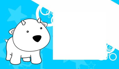 şirin bebek keçi kawaii karikatür resim çerçeve arkaplanı vektör biçiminde