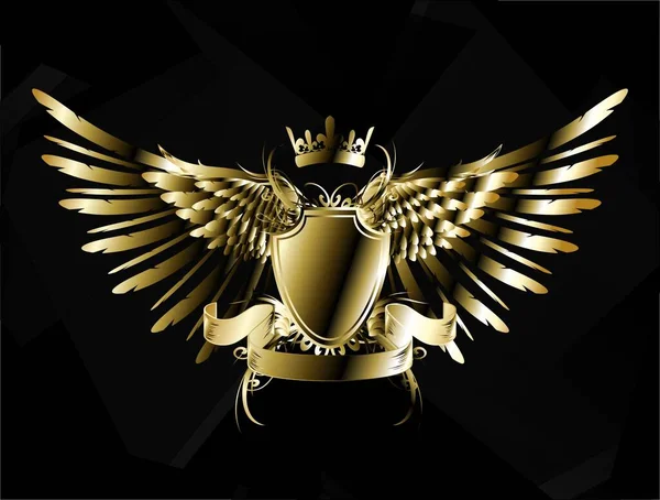 Escudo Armas Heráldico Lujo Dorado Emblema Cresta Ilustración Fondo — Foto de Stock