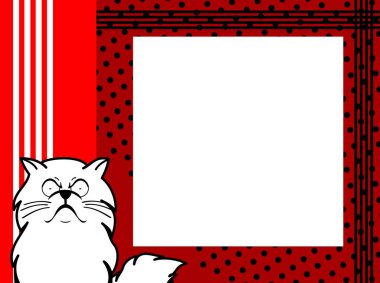 Şirin huysuz Pers kedisi karikatür çerçeve çizimi vektör biçiminde