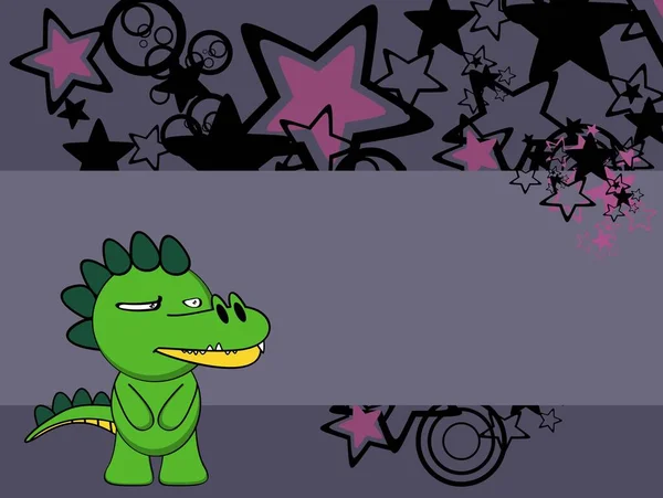 Engraçado Crocodilo Personagem Desenho Animado Expressioon Fundo Ilustração Formato Vetor — Vetor de Stock