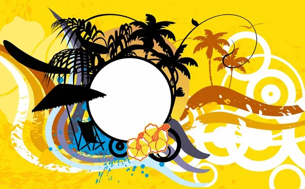 ハワイの熱帯のコピースペースの背景イラストをベクトル形式で — ストックベクタ