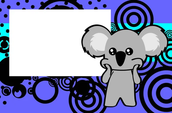 Kawaii Koala Personaje Dibujos Animados Ilustración Marco Fondo Formato Vectorial — Vector de stock