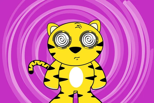 Αστεία Τίγρη Χαρακτήρα Εικονογράφηση Φόντου Κινουμένων Σχεδίων Μορφή Διάνυσμα — Διανυσματικό Αρχείο
