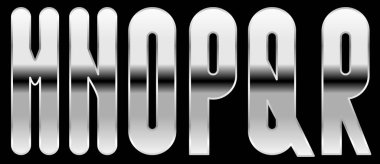 krom retro biçim alfabe koleksiyonu vektör biçiminde paket çizimi