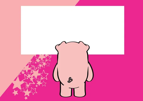 Sweet Pig Character Cartoon Perspective Background Illustration Vector Format — Stockvector