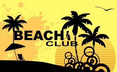 yaz tropikal bahar tatili arkaplan gösterimi vektör biçiminde