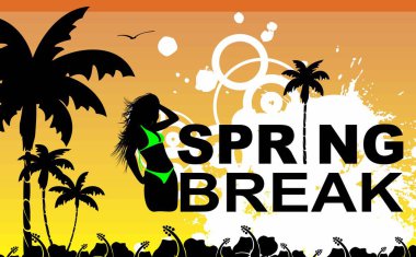 yaz tropikal bahar tatili arkaplan gösterimi vektör biçiminde