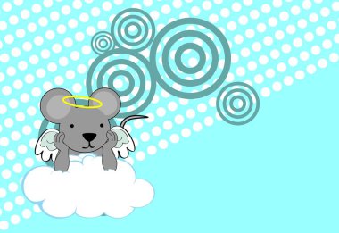 şirin melek fare karakter arkaplanı vektör biçiminde