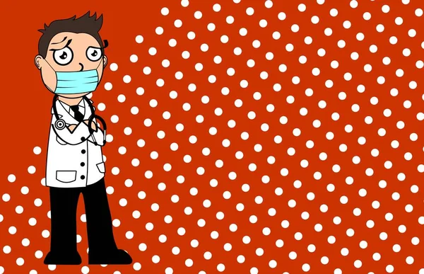 Doctor Kid Character Cartoon Background Illustration Vector Format — Image vectorielle