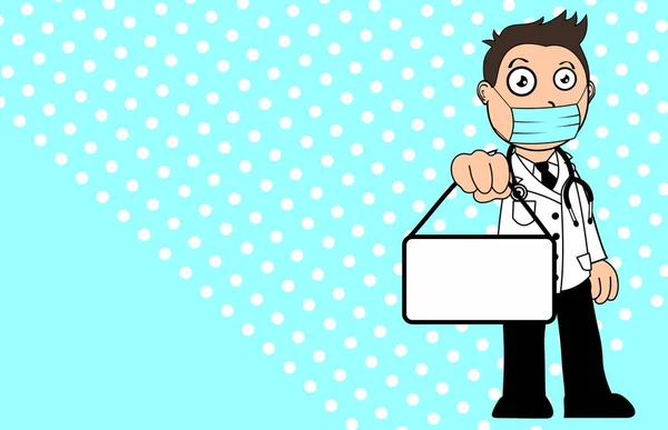 Doctor Kid Character Cartoon Background Illustration Vector Format — Image vectorielle