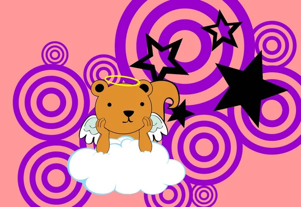 şirin melek sincap karakteri karikatür arkaplanı vektör biçiminde