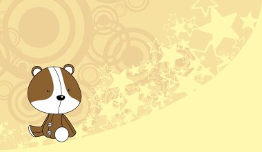 cute kawaii plush hamster character cartoon illustration background in vector format