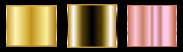 Металева Золота Рожева Текстура Набір Колекції Ілюстрації Векторному Форматі — стоковий вектор