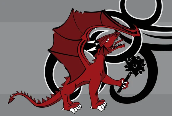 Medieval Dragon Background Illustration Vector Format — Stockový vektor