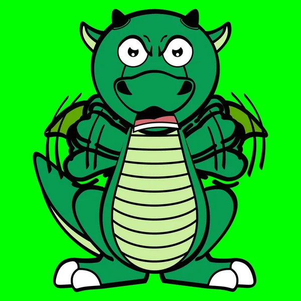 Cute Dragon Character Cartoon Kawaii Expression Illustration Vector Format — Archivo Imágenes Vectoriales