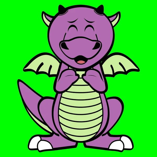 Cute Dragon Character Cartoon Kawaii Expression Illustration Vector Format — Wektor stockowy