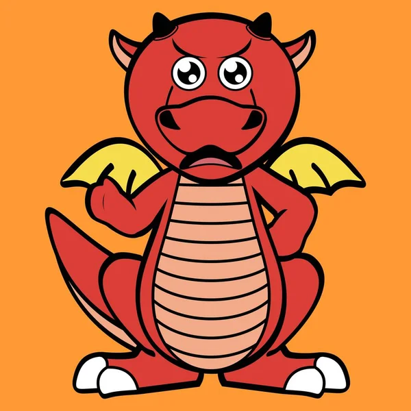 Cute Dragon Character Cartoon Kawaii Expression Illustration Vector Format — стоковый вектор