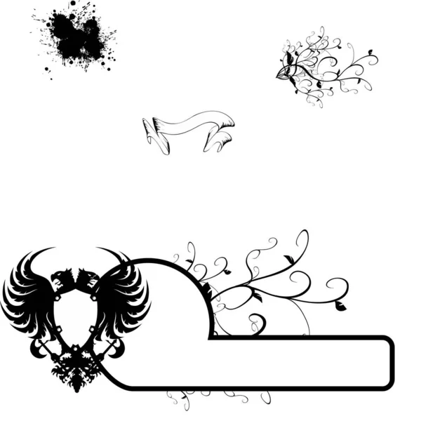 Collection Illustrations Emblème Crête Aigle Format Vectoriel — Image vectorielle