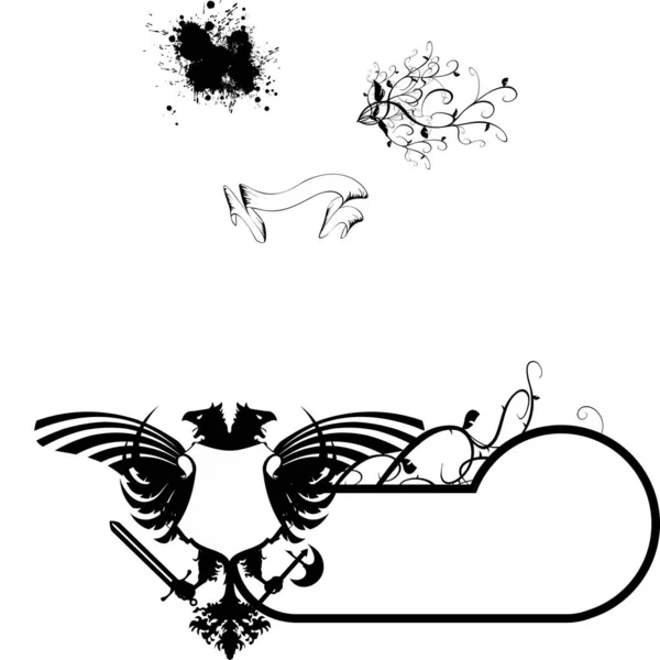 Örnkrön Emblem Copyspace Illustration Samling Vektor Format — Stock vektor