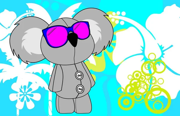 Plush Toy Koala Character Cartoon Tropical Summer Background Illustration Vector — Image vectorielle