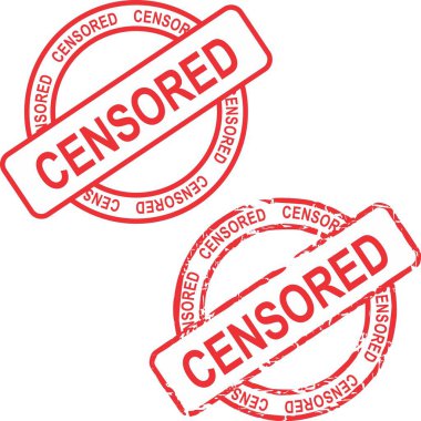 red seal stamp censored text pack set collection illustration in vector format