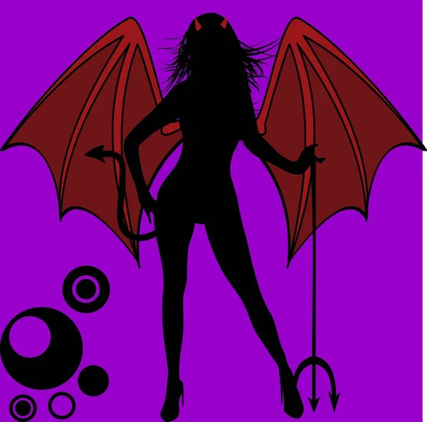 Sexy Demon Shadow Girl Set Collection Format Vectoriel — Image vectorielle