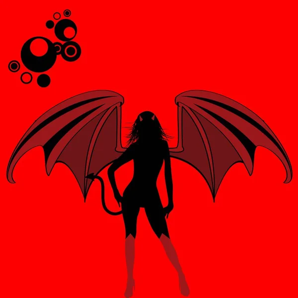 Sexy Dämon Shadow Girl Set Sammlung Vektorformat — Stockvektor