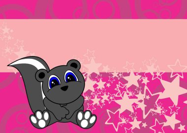 baby skunk cartoon background in vector format